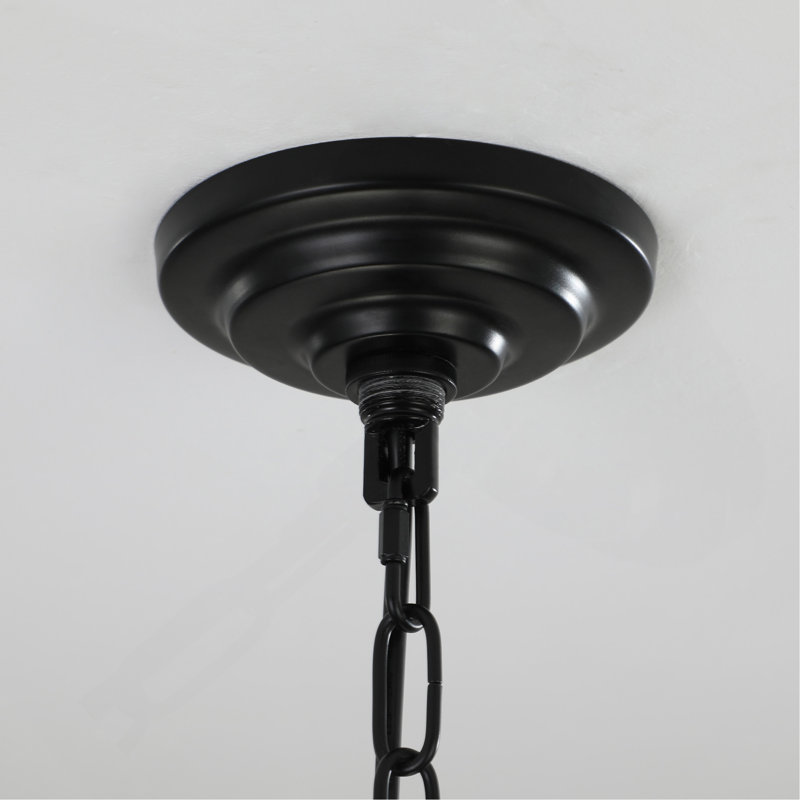 Lustre suspendu moderne 18 lumières noir et chrome 18 po, Chrome