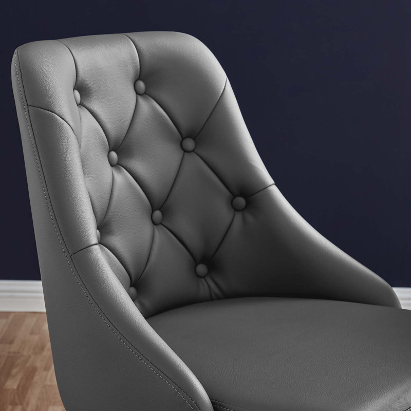 Chaise de bureau en cuir Vegan, Gris