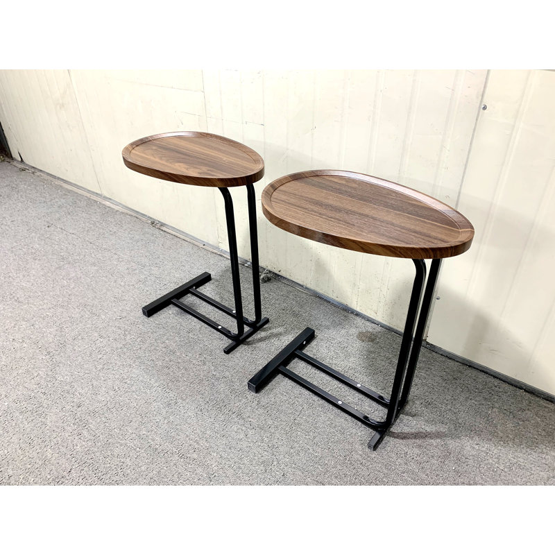 Tables d'appoint polyvalentes en forme de C Tables d'appoint Tables d'appoint de salon, Brun