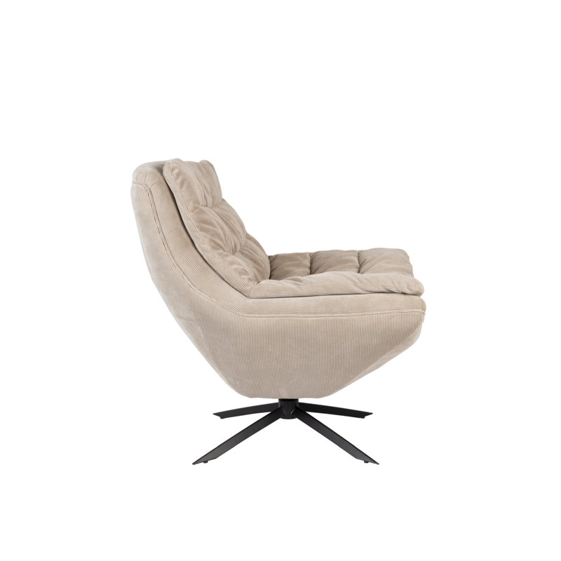 Vince Swivel Lounge Chair, Beige 100% Polyester
