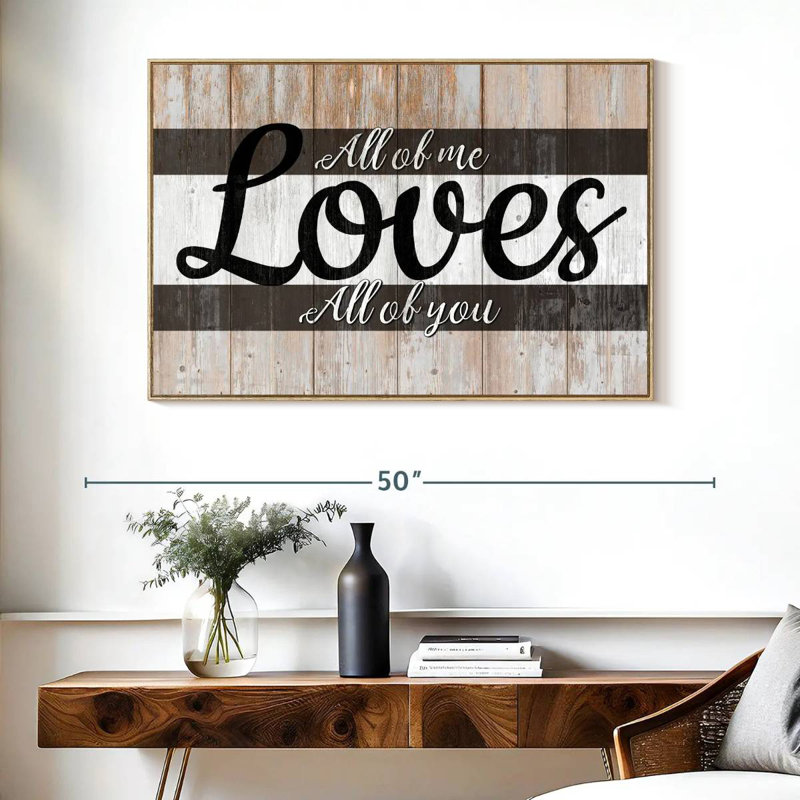 Plaque murale «All Of Me», Cadre flottant en bois naturel, 40 po x 27 po