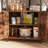 78.1"H 6 Tiers Bookshelf With Cabinet And Doors，Bookcase With Baffles And Anti-Tipping Device, Corner Shelf For Living Room, Kitchen