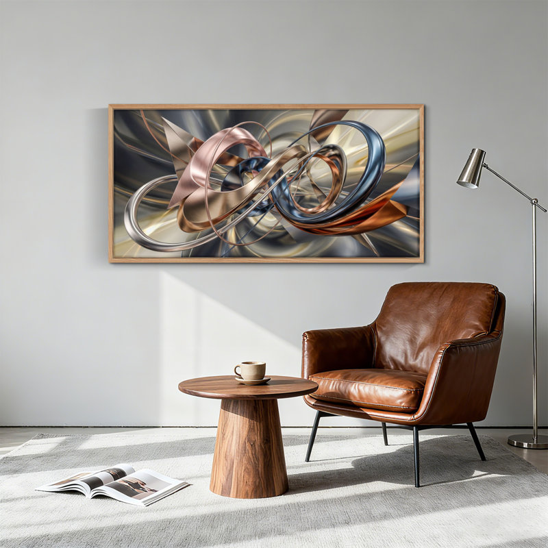 Ensemble de 1 tableau abstrait encadré sur toile métallique, 122 x 61 cm, 48 x 24 pouces