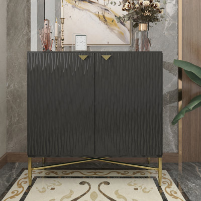 2-Door Locker Accent Cabinet for Home - Black
