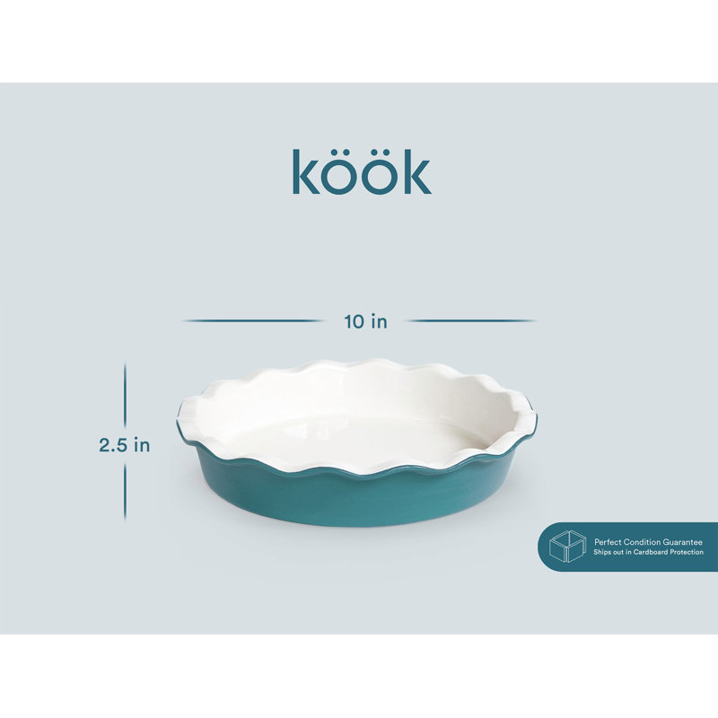 Kook Nonstick Ceramic Pie Pan, Aqua