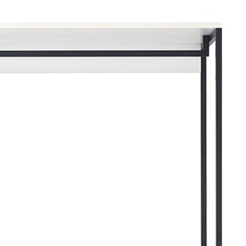 Système d'organisation modulaire Cox, 3 larges tablettes blanches et cadre en métal noir