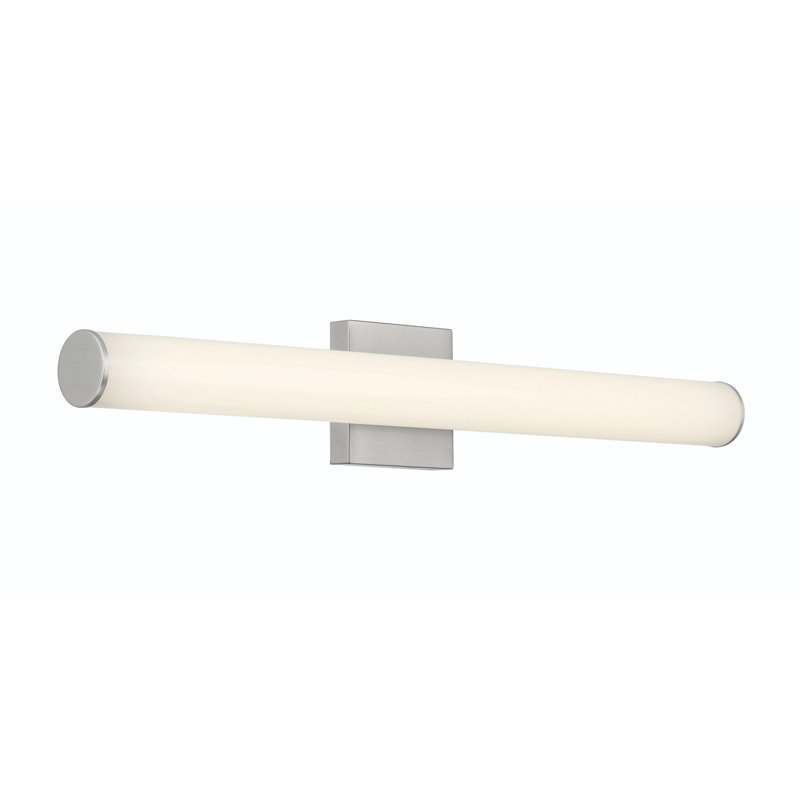 Éclairage pour meuble-lavabo rond 27W Stepridge, Nickel brossé, H 2,5 po x l 30 po x P 2,5 po
