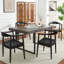 Solid Teak Wood Arm Chair in Black