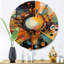 Orange orange, ambiance rétro IV - art mural rond moderne en métal géométrique-88627966