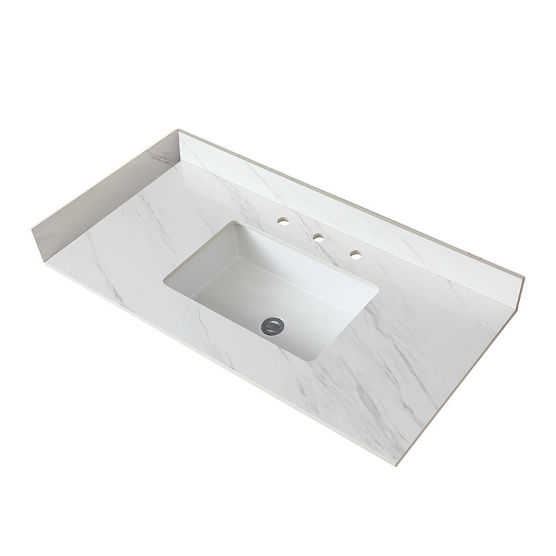 37'' Bathroom Vanity With Marble Top, 4" Centers