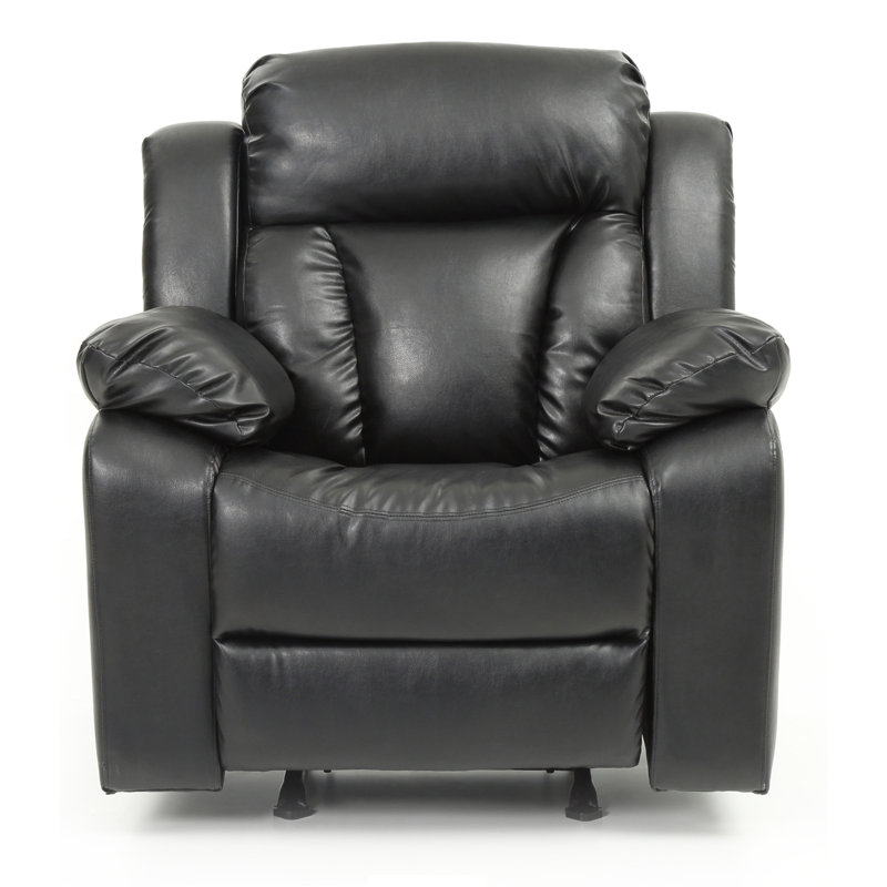 Élégant fauteuil inclinable rembourré avec accoudoirs, Noir