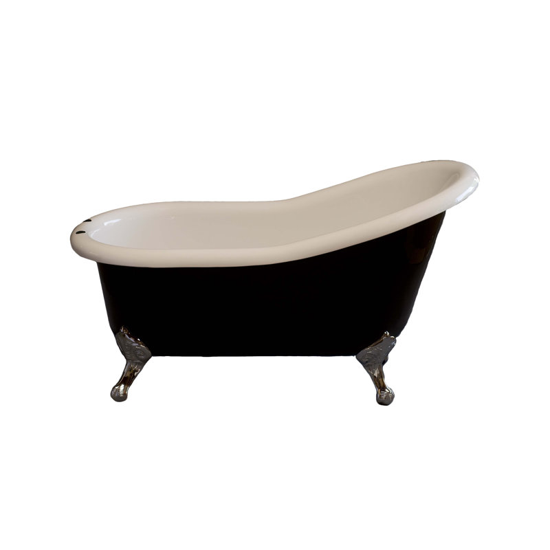 Baignoire de trempage en acrylique 60 po. X 32 po., Laiton ultra enduit, Trous de montage de la jante centrale de 7 po