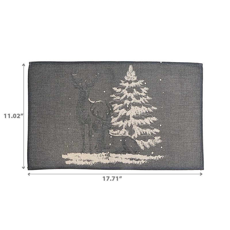 Ensemble de 12 napperons renne et arbre