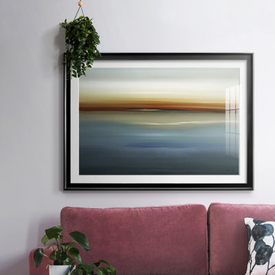 «Beside the Blue II», impression encadrée avec verre biseauté mat