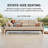 5-Piece Premium Patio Conversation Set, 86.6" 3-Seat Sofa, 2 Lounge Chairs & 2 Round Coffee Tables, Black/Cream