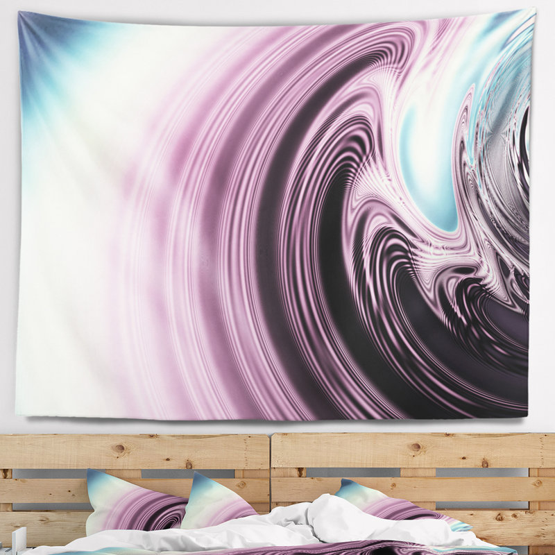 Tapisserie en forme de motif d’art de style mural et à fixation murale abstraite unique, H 50 po x l 60 po