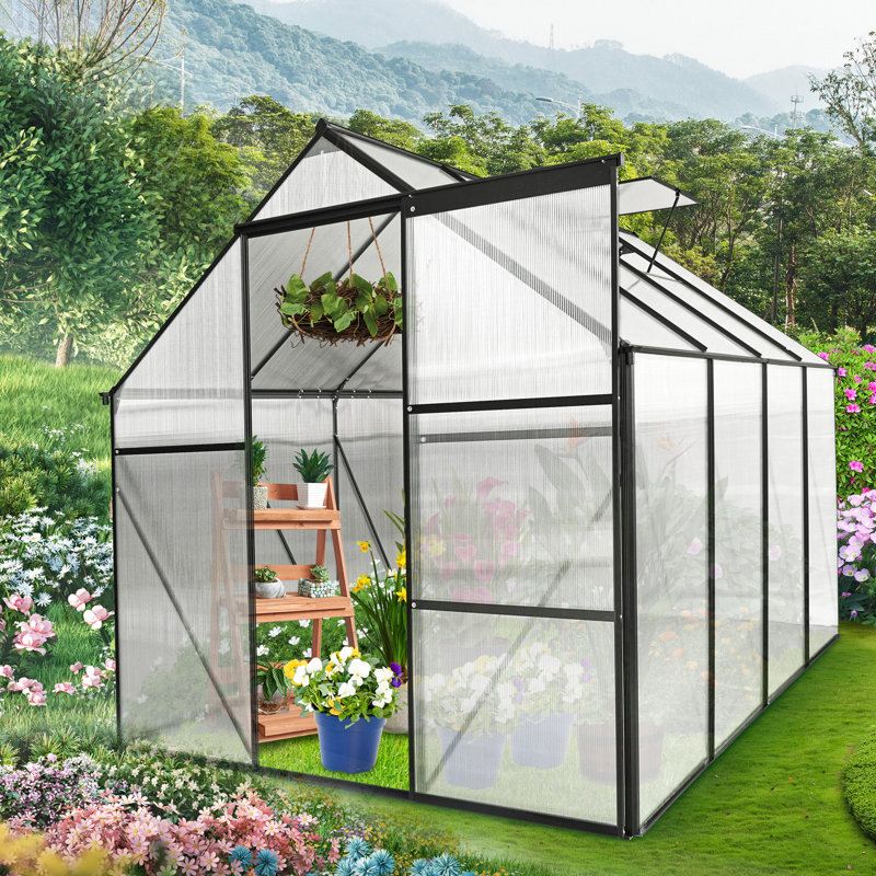 Spacious Outdoor Greenhouse With Efficient Drainage 70% Transmission Panels, 76.04" H x 99.45" W x 75.25" D