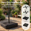 Parasol de patio à double face de 15 pi avec lumières DEL solaires, base robuste et sacs de sable inclus-1258735735