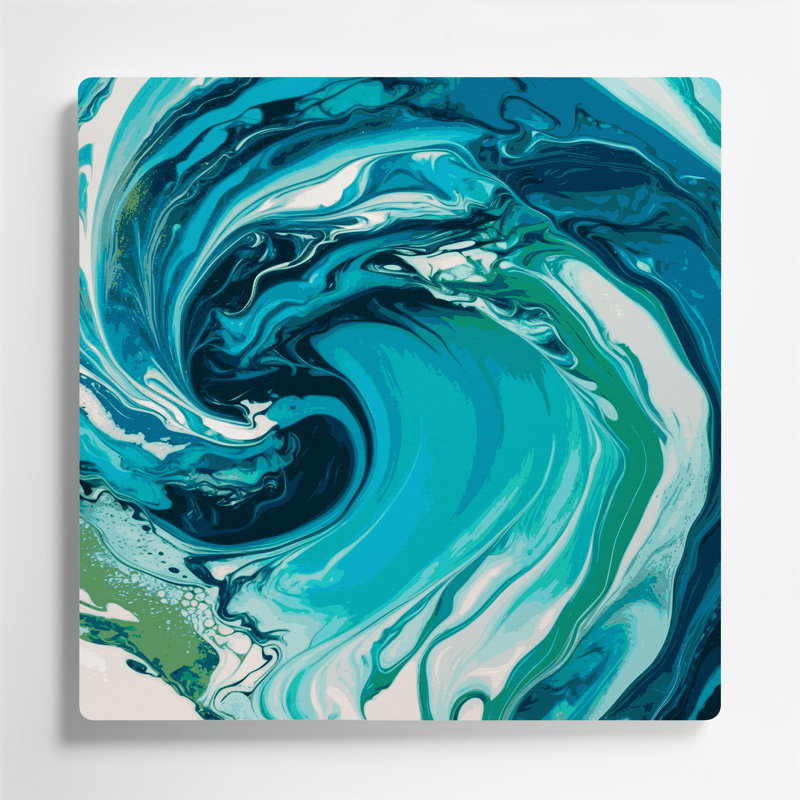 Abstrait art fluide en métal vert 75