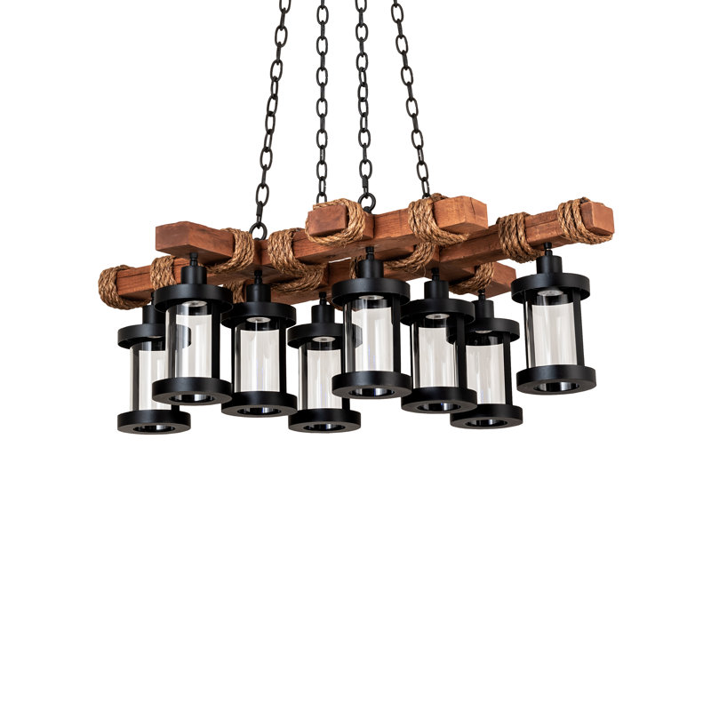 Rustic Lodge 8 - Light LED Chandelier