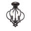 Luminaire suspendu ou semi-encastré convertible 3 lumières Meridian en bronze huilé-175258143
