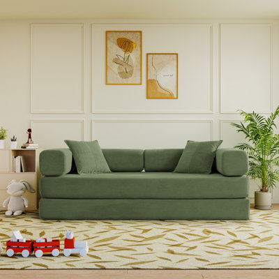 Lozena 78-Inch King-Size Convertible Sleeper Sofa Bed with No Assembly, Hybrid Mattress Couch Compression Sofa In a Box