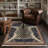 Navy Traditional Print Zebra Pelt 100% Cotton Area Rug 