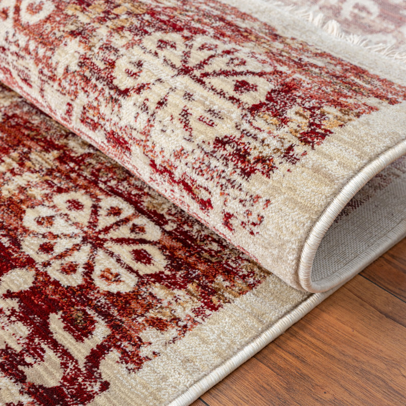 Mirabelle Floral Area Rug in Rust, Rectangle 8'5" x 11'5"