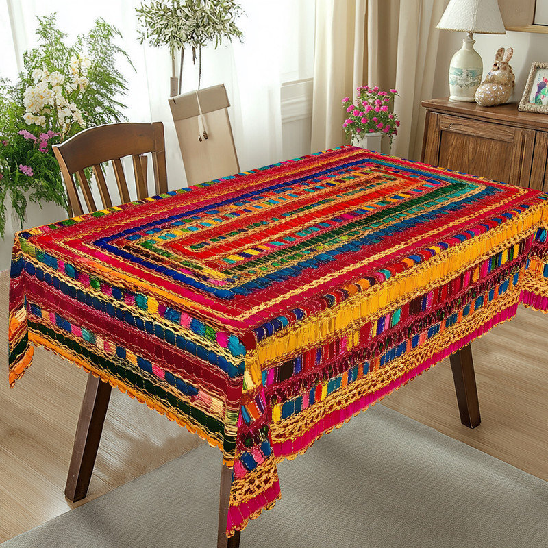 Nappe lavable bohémienne, L 70,8 po x l 55 po