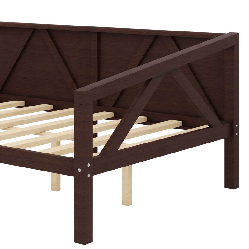 Lit de jour pleine grandeur de style contemporain minimaliste, Espresso