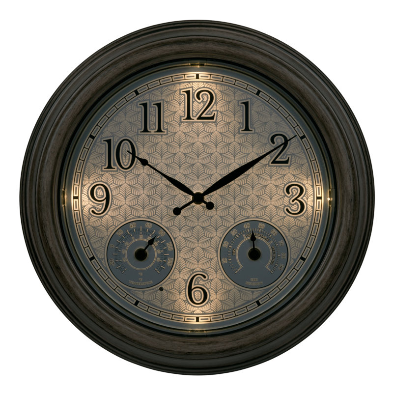Getulio 15.5" Outdoor Lighted Quartz Clock