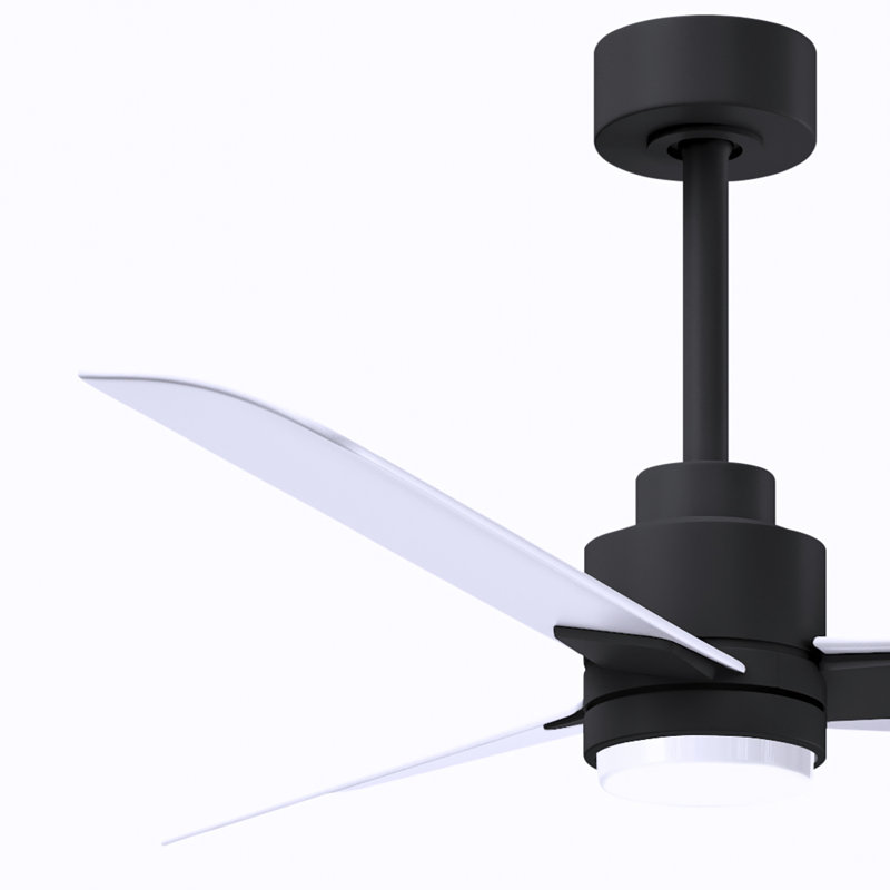 Alessandra - Three Blade Transitional Ceiling Fan -LED, Matte Black, 42", Matte White