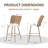 Counter Height Bar Stools Set Of 2,Rattan Bar Stools Set Of 2, 26 Inch Seat Height Wicker Bar Stools Set Of 2, PE Rattan Counter Stool With Metal Legs,Counter Stool Chairs For Patio Balcony Garden