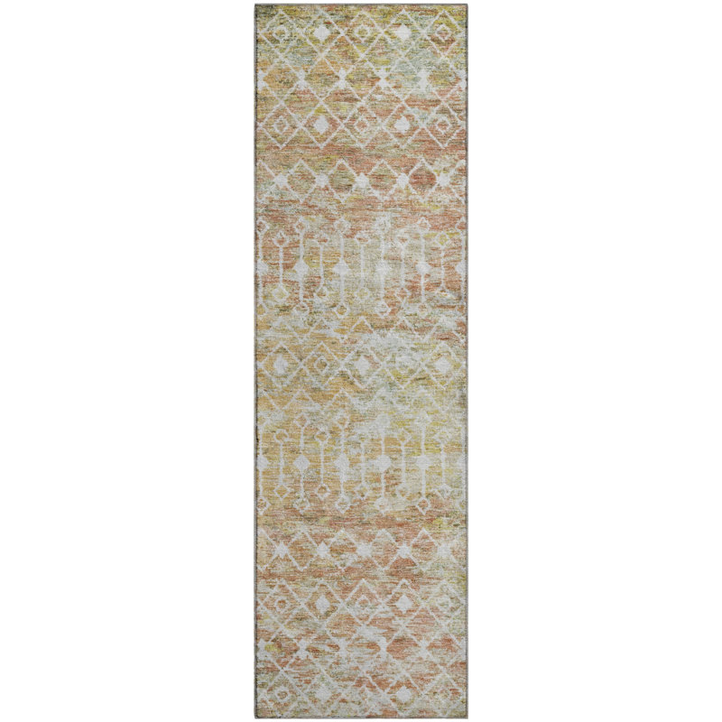 Premium Machine Washable Brennon AMF1638 Geometric Rug, Runner 2'3" x 7'6"