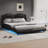 Modern Style Faux Leather Upholstered Platform Bed Frame with LED Light-1862352960-1862352967