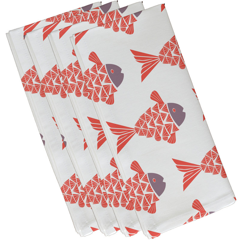 Ensemble de serviettes 4 pièces Grand Ridge, L 18 po x L 18 po, Corail