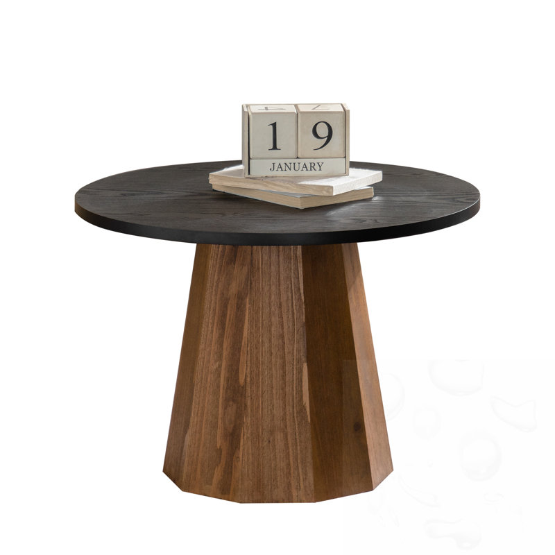 Round Wooden Coffee Table, 16.73" H x 23.62" W x 23.62" D