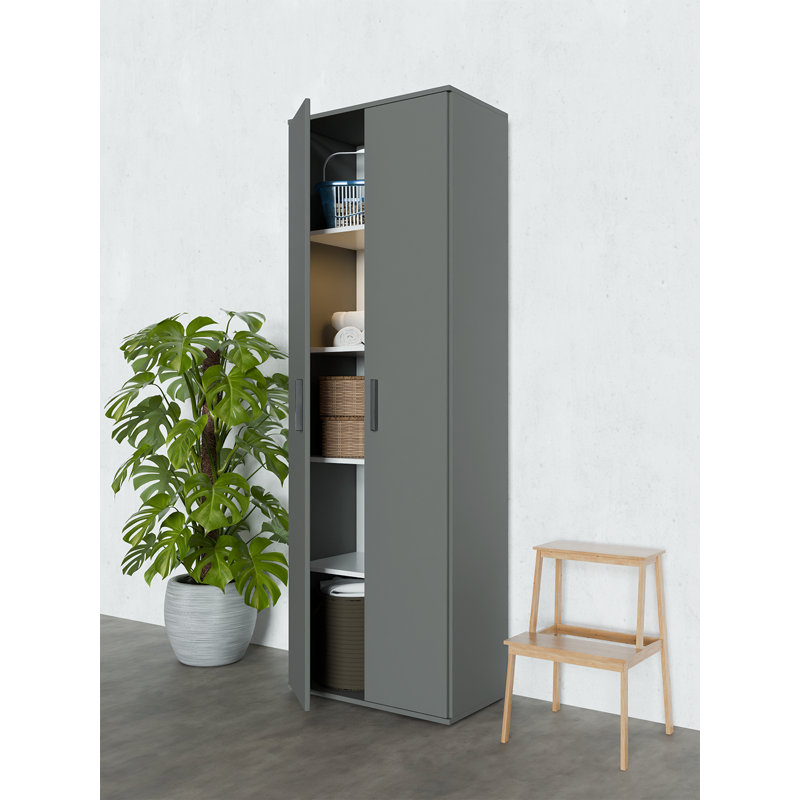 White Utility Closet System, Gray