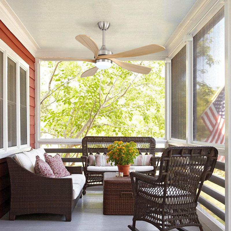  52"Ceiling Fan With Light And Remote Control, 6-Speed Reversible Quiet Dc Motor, 3 Color Temperatures Led Light, 3 Timer Settings, Adjustable Height For Large Room, Bedroom, Living Room,Orginal