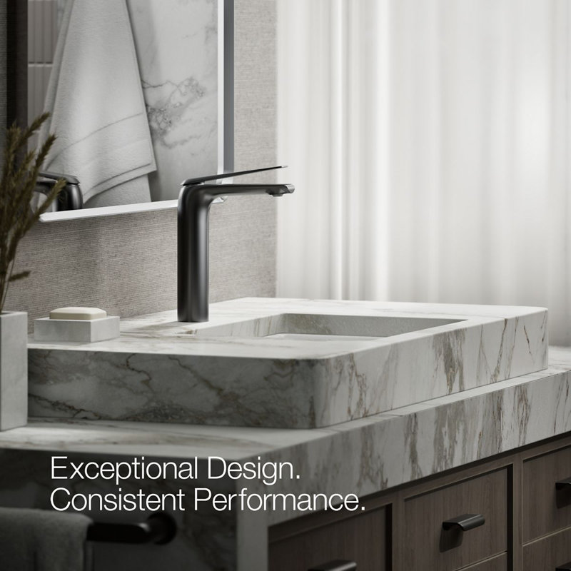 Avid Single Handle Bathroom Sink Faucet, Matte Black