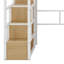 Lit mezzanine en métal avec poste de travail intégré, garde-robe, escalier de rangement et DEL-349639017