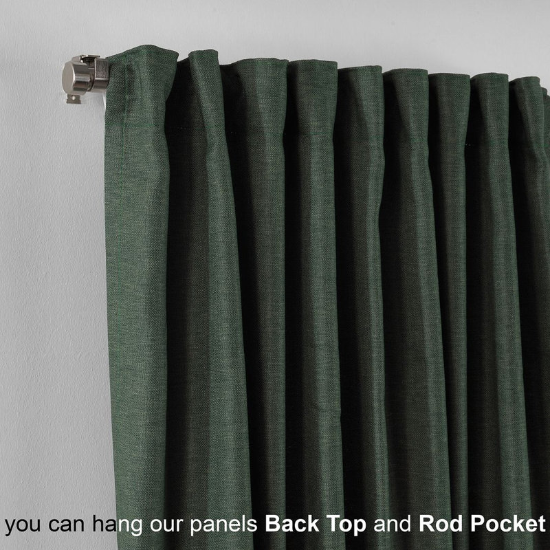 Blackout Single Curtain Panel, Duck Green, 260cm Width x 295cm Drop