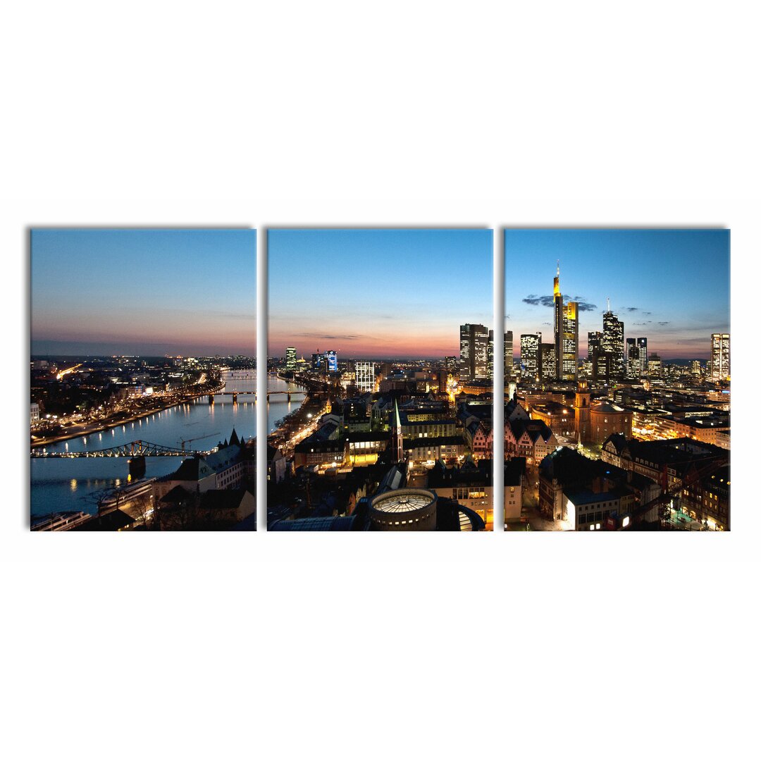 3-tlg. Leinwandbilder-Set Frankfurt Skyline