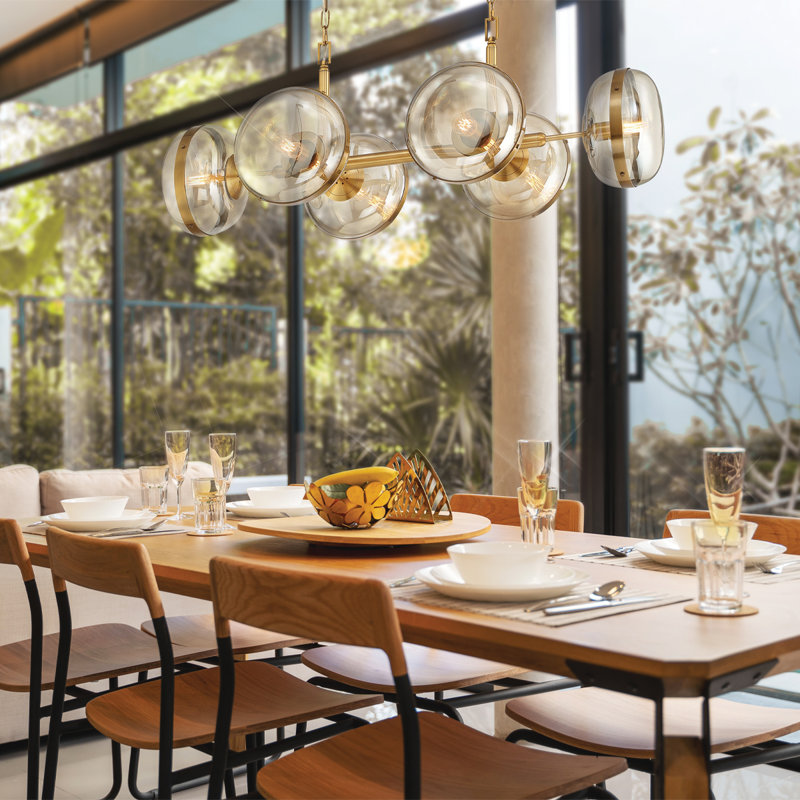 Luminaire suspendu linéaire à 6 lumières pour îlot de cuisine Nottingham