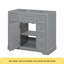 Meuble-lavabo 36 po sans lavabo, base d'armoire seulement, une armoire et six tiroirs, gris-116351167