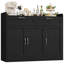 Buffet moderne de 47,2 po avec tablette ajustable Breege, armoire de rangement en bois pour la cuisine, la salle à manger, le salon, gris délavé-1444106318