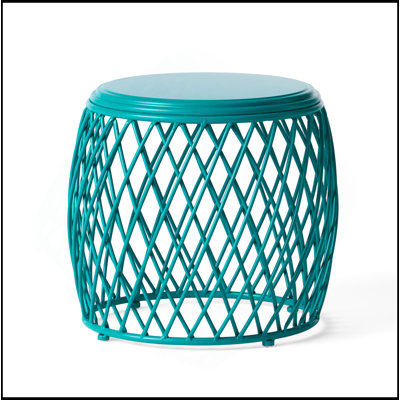 Table d'appoint en fer résistante aux intempéries en treillis pour patio, jardin et balcon