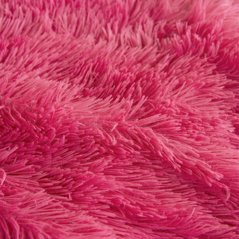 Juicy Couture Shaggy Faux Fur Comforter & Shams Bedding Sets, King Comforter + 2 King Shams, Hot Pink