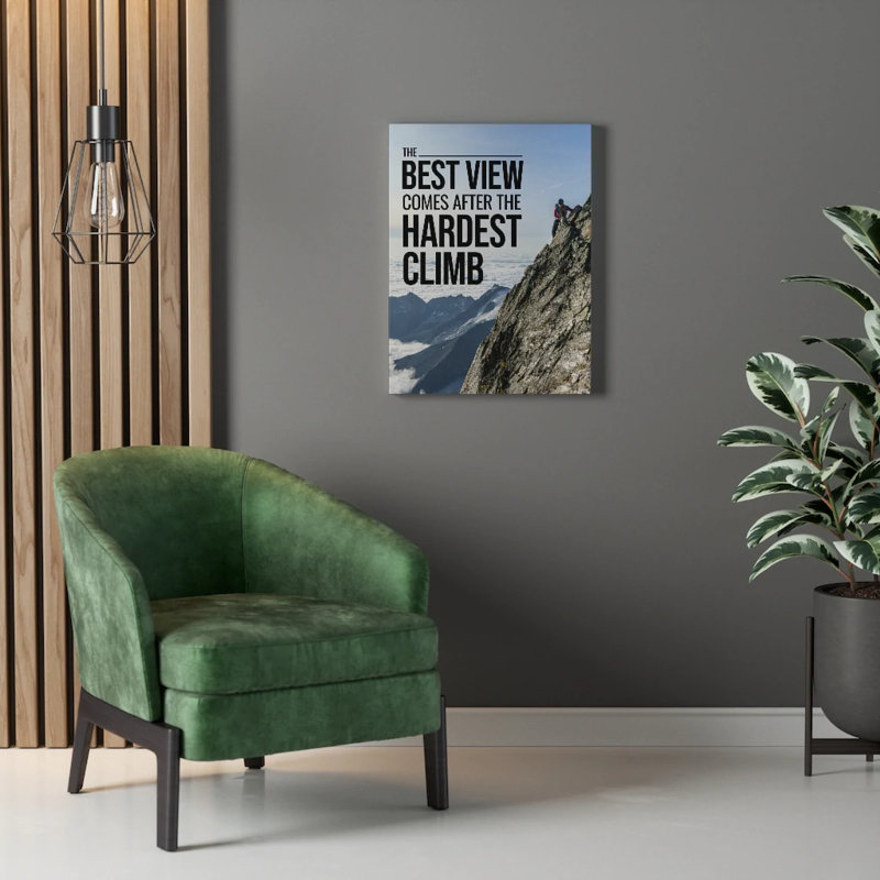 The Best View Motivational Verse - Wrapped Canvas Print, 41cm H x 30cm W