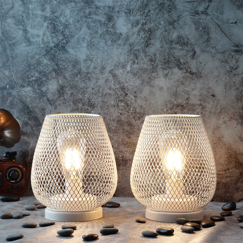 Lampe fantaisie en métal, Blanc